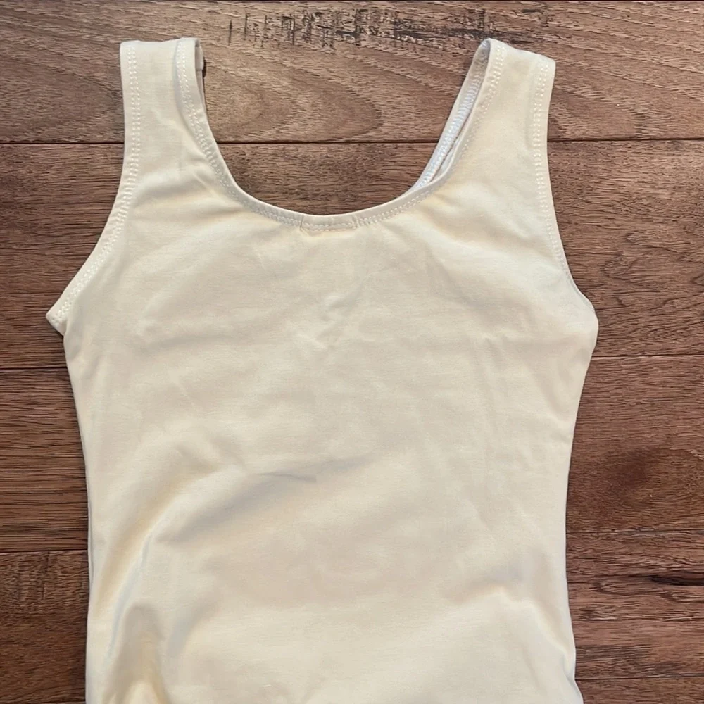 Dancina Girls Sleeveless Leotard - Size 8 - Beige